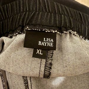 Lisa Bayne XL Charcoal Wide-leg Cropped Pants